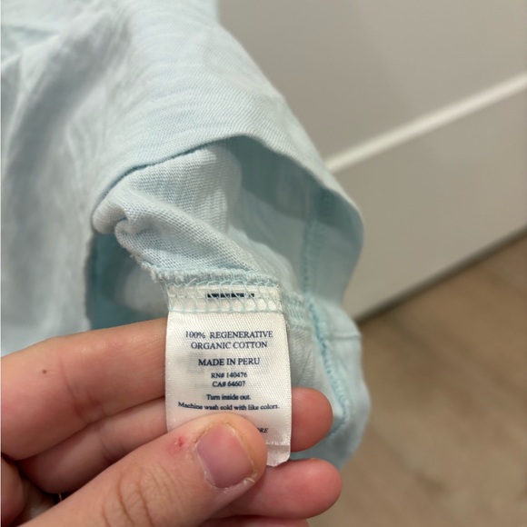 Faherty Sky Blue Short Sleeve Tee 100% Cotton Size Small - Picture 4 of 7